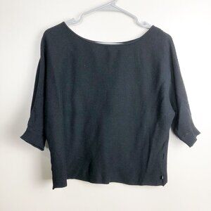 Fabletics Dia Sweater Ribbed Dolman Sleeve Boatneck Sweater black Small Womens